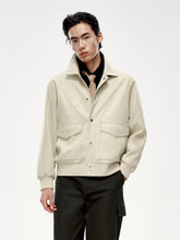 Men's Stretch Faux Suede Jacquard Jacket